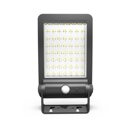 LED Solární reflektor se senzorem LED/5W/3,7V 4000K 1500 mAh IP54 černá