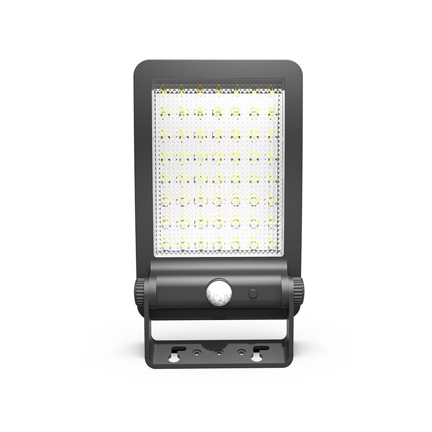 LED Solární reflektor se senzorem LED/5W/3,7V 4000K 1500 mAh IP54 černá