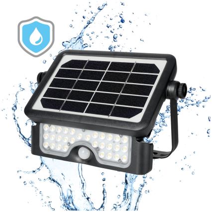LED Solární reflektor se senzorem LED/5W/3,7V 4000K IP65 3000 mAh