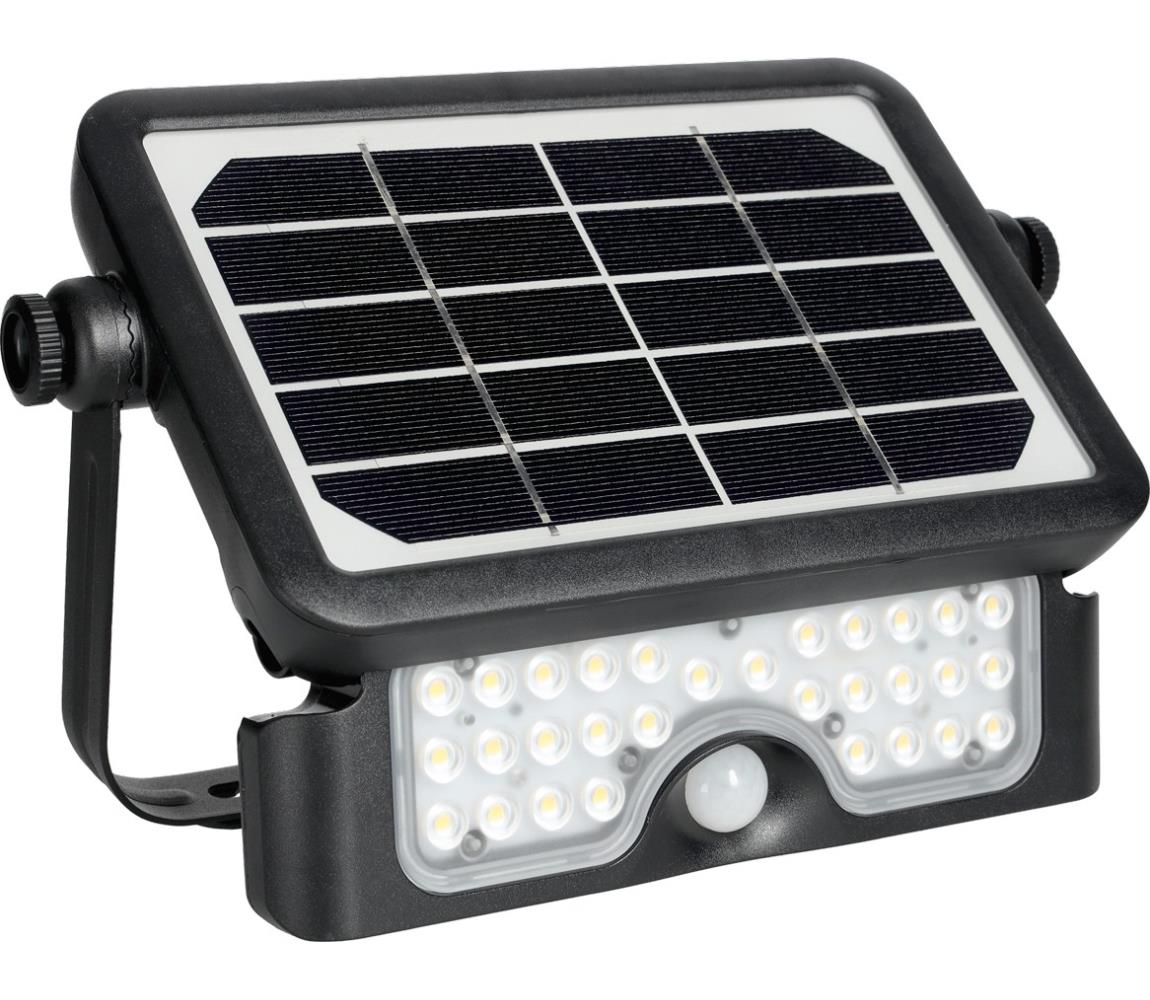 Kobi LED Solární reflektor se senzorem LED/5W/3,7V 4000K IP65 KB0199