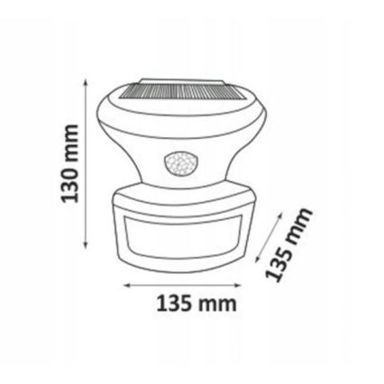 LED Solární reflektor se senzorem LED/5W/3,7V IP44