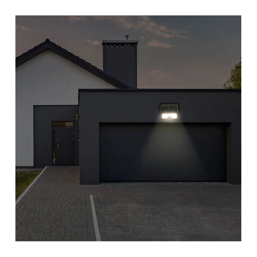 LED Solární reflektor se senzorem LED/5W/3,7V IP65 4000K 3000 mAh