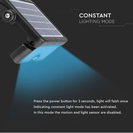 LED Solární reflektor se senzorem LED/5W/3,7V IP65 4000K 3000 mAh