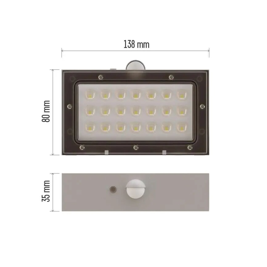 LED Solární reflektor se senzorem pohybu LED/3,7V 1200mAh 4000K IP65 bílá