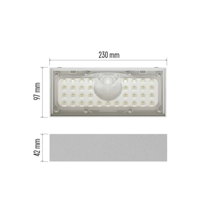 LED Solární reflektor se senzorem pohybu LED/3,7V 3000mAh 4000K IP65 bílá