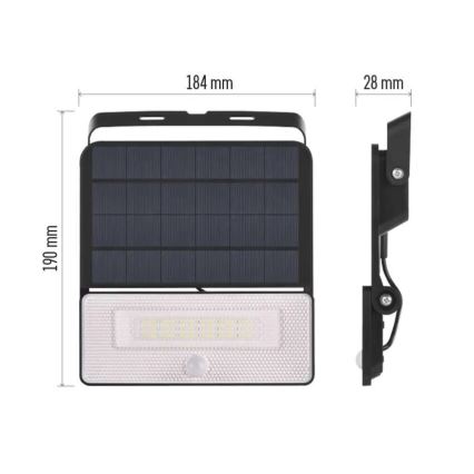 LED Solární reflektor se senzorem pohybu LED/3,7V 3600mAh 4000K IP54
