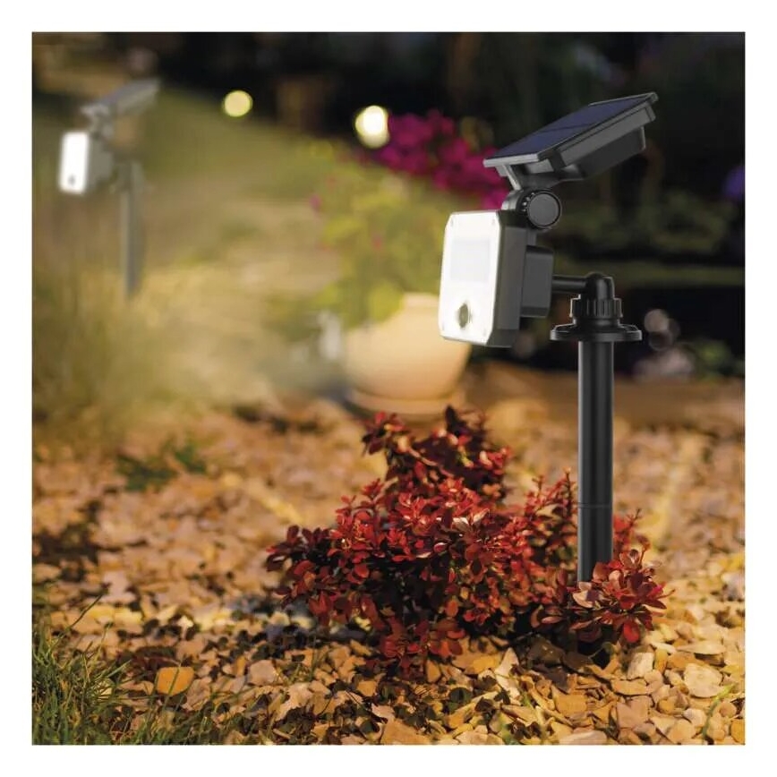 LED Solární reflektor se senzorem pohybu SPILO LED/3,7V 3600mAh 3000K IP54 + dálkové ovládání