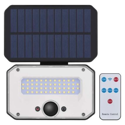 LED Solární reflektor se senzorem pohybu SPILO LED/3,7V 3600mAh 3000K IP54 + dálkové ovládání