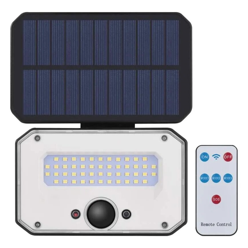 LED Solární reflektor se senzorem pohybu SPILO LED/3,7V 3600mAh 3000K IP54 + dálkové ovládání