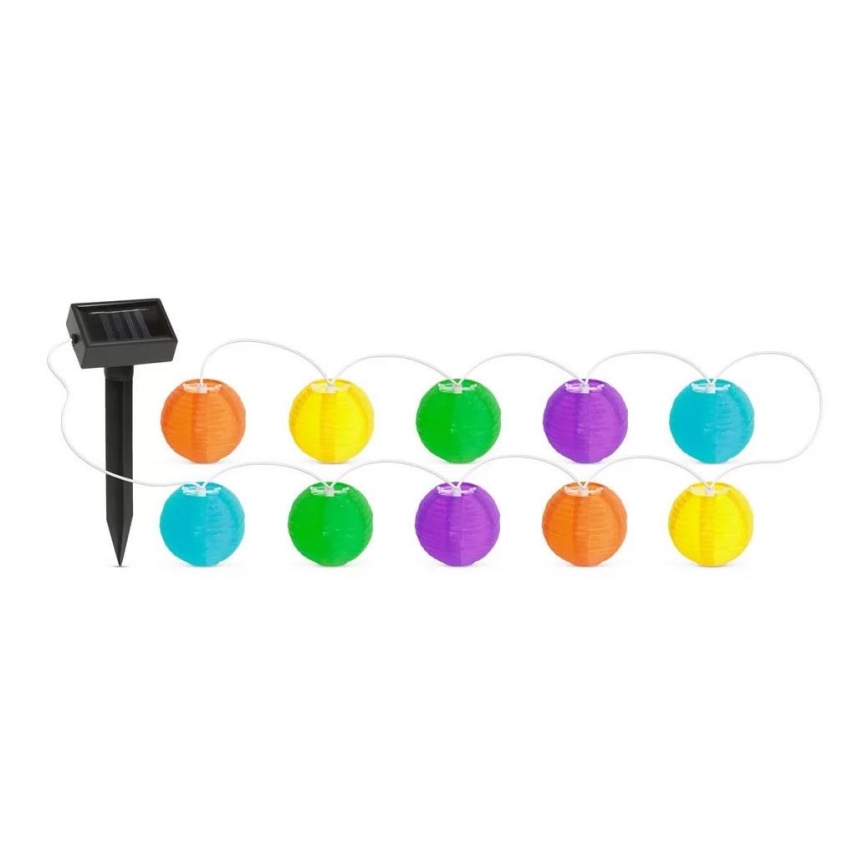 LED Solární řetěz 10xLED/1,2V 3,7m IP44 multicolor