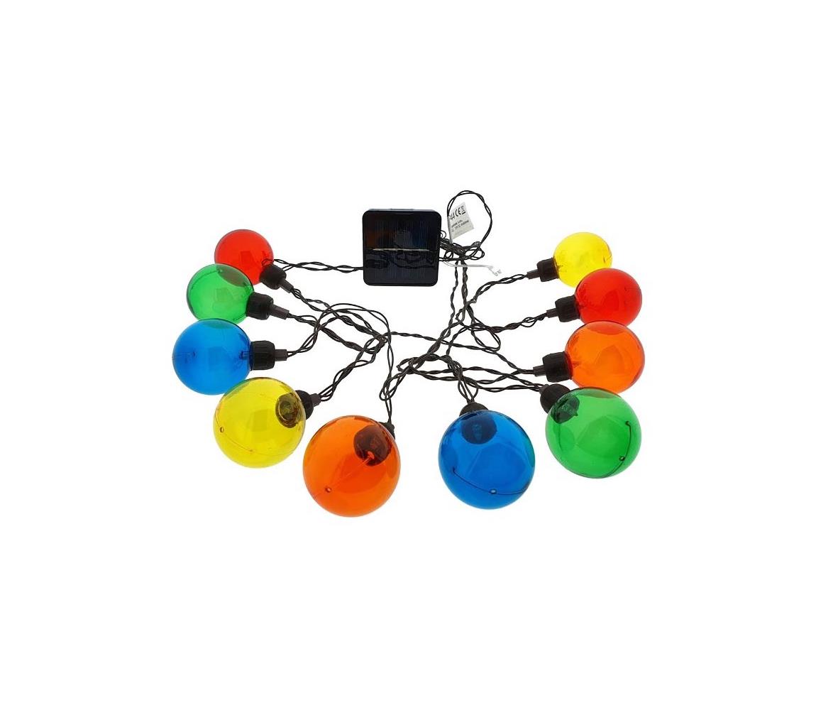 Baterie centrum LED Solární řetěz 10xLED/3,65m IP44 multicolor BC0386