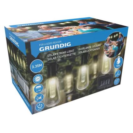 LED Solární řetěz 3,35m 10xLED/1,2V 600 mAh