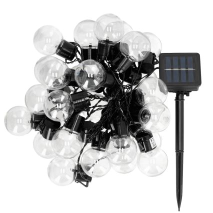 LED Solární řetěz 30xLED/0,12W/1,2V 1xAA IP44 3000K 400 mAh