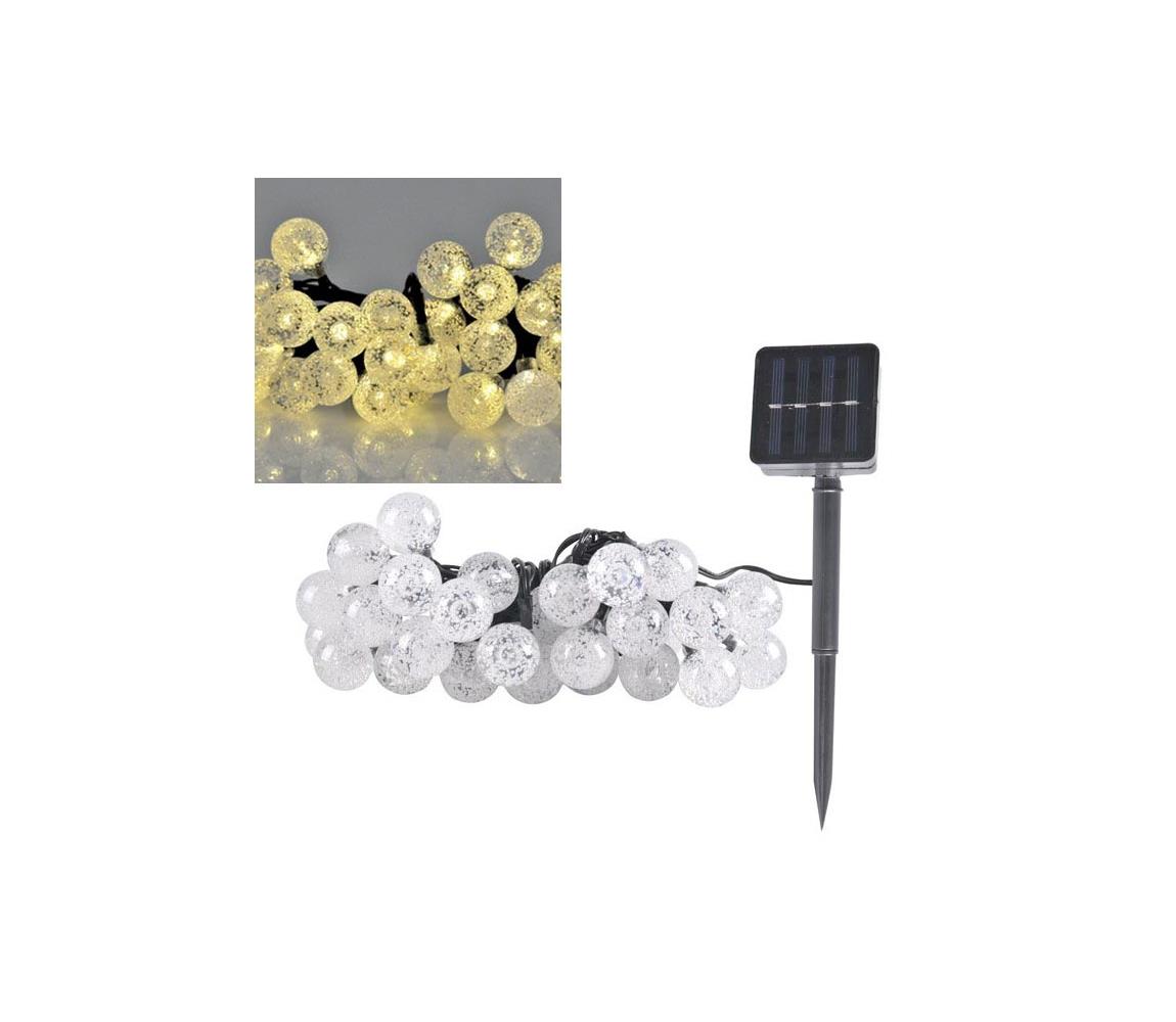 Polux LED Solární řetěz 30xLED/8 funkcí 4,9m IP44 teplá bílá SA1657