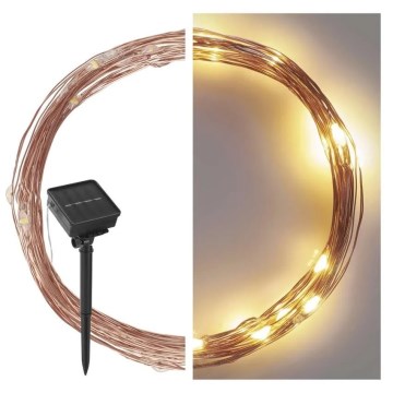 LED Solární řetěz LED/2,4W/1,2V 1xAA 15 m IP44 3000K 600 mAh