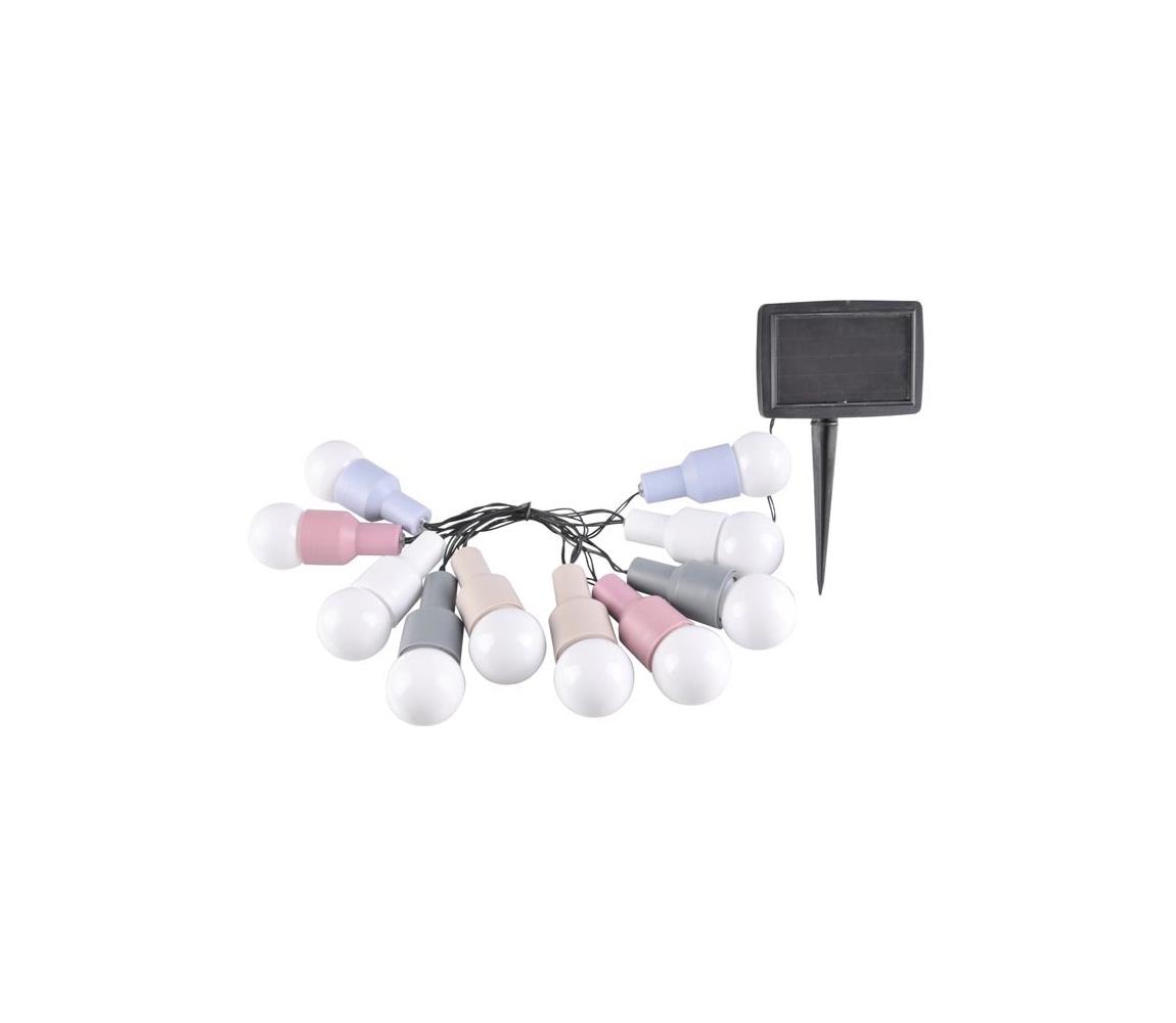 Polux LED Solární řetěz PASTEL 10xLED/1,2V IP44 SA1501