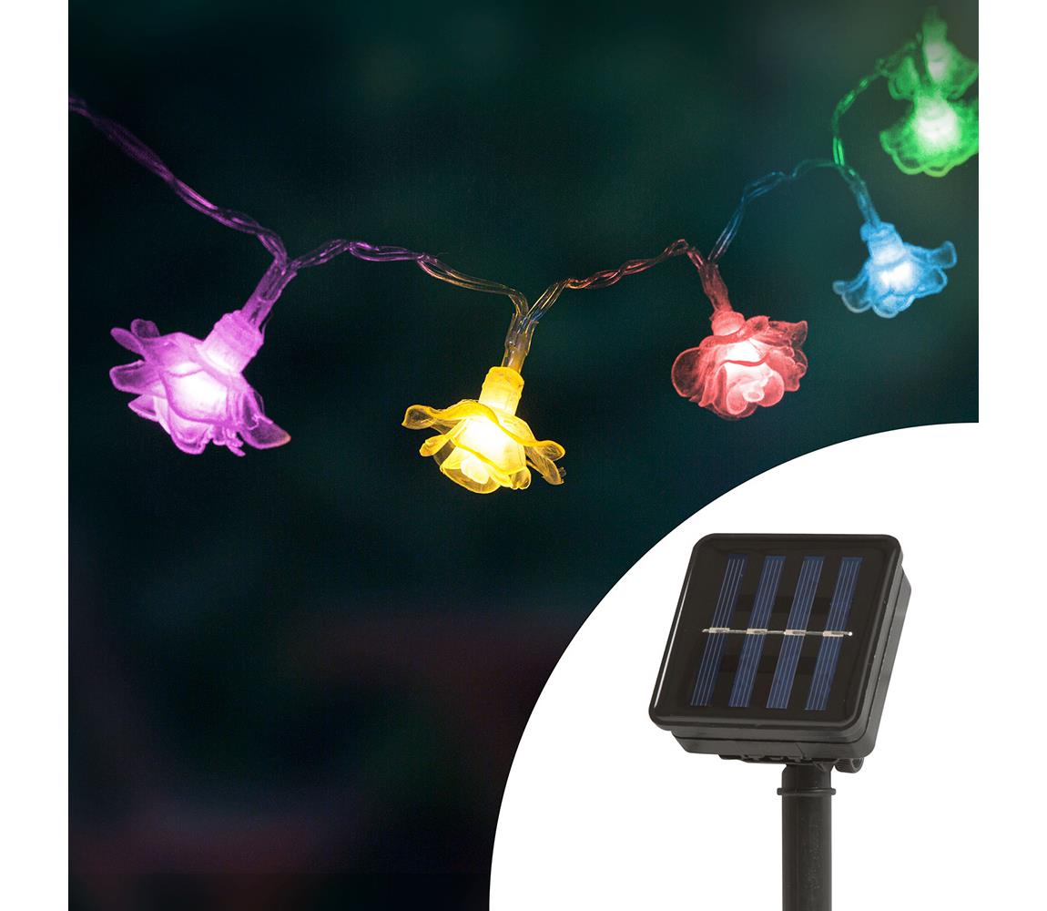 Family LED Solární řetěz se senzorem 20xLED 2,3m IP44 multicolor LC3402