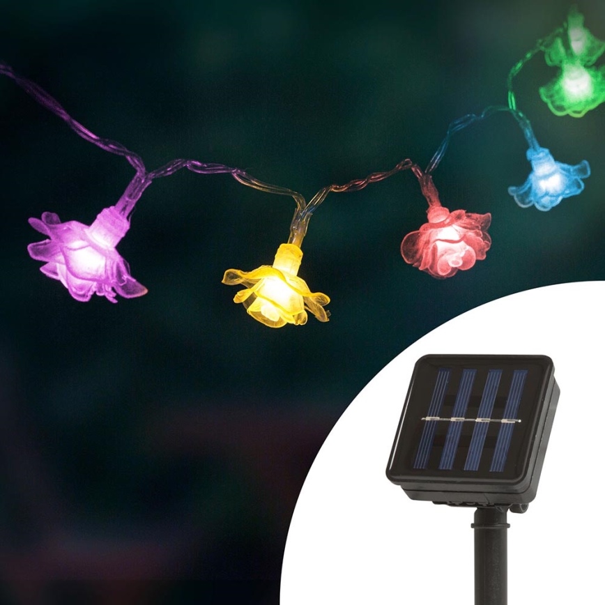 LED Solární řetěz se senzorem 20xLED 600mAh 2,3m IP44 multicolor