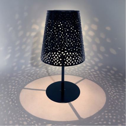 LED Solární stolní lampa LUVETRA LED/1xAA 4000K IP44 200 mAh černá