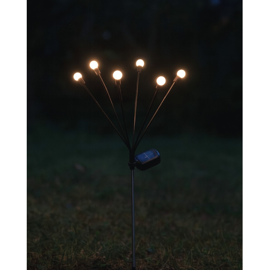 LED Solární svítidlo 6xLED/1,2V 300 mAh IP44 černá