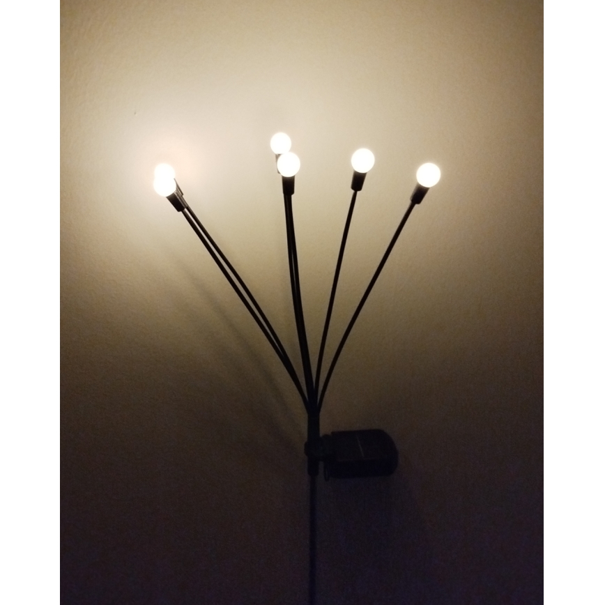 LED Solární svítidlo 6xLED/1,2V 300 mAh IP44 černá