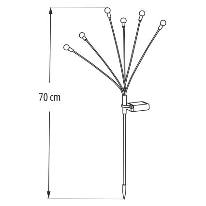 LED Solární svítidlo 6xLED/1,2V 300 mAh IP44 černá