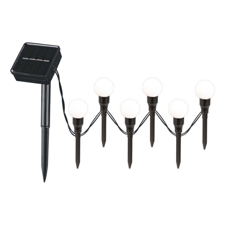 LED Solární svítidlo KULKI 6xLED/1,2V 600 mAh 4,3 m IP44 černá/bílá