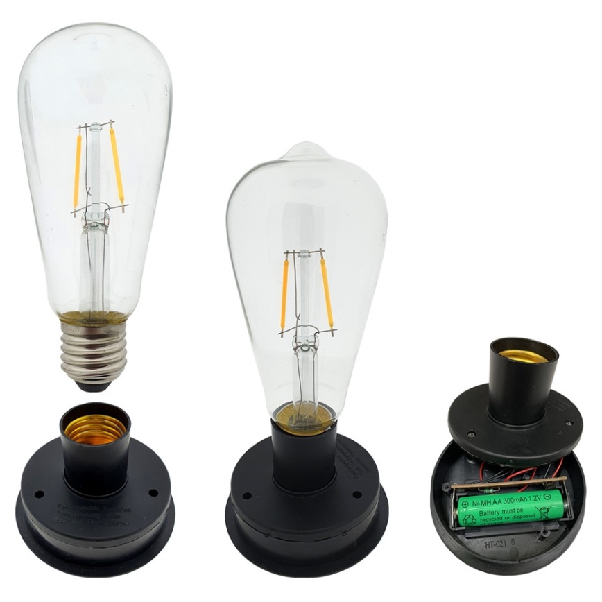 LED Solární svítidlo LORETA 1xE27/1,2V 600 mAh IP44