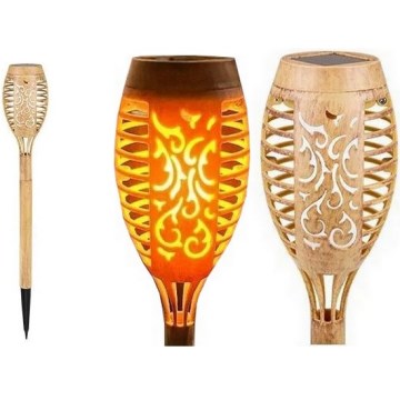 LED Solární svítidlo MINISPARK BAMBOO LED/1,8W/5,5V IP44 béžová