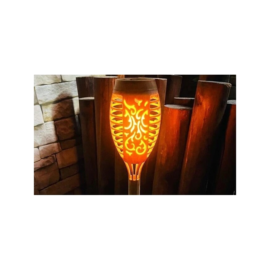 LED Solární svítidlo MINISPARK BAMBOO LED/1,8W/5,5V IP44 béžová