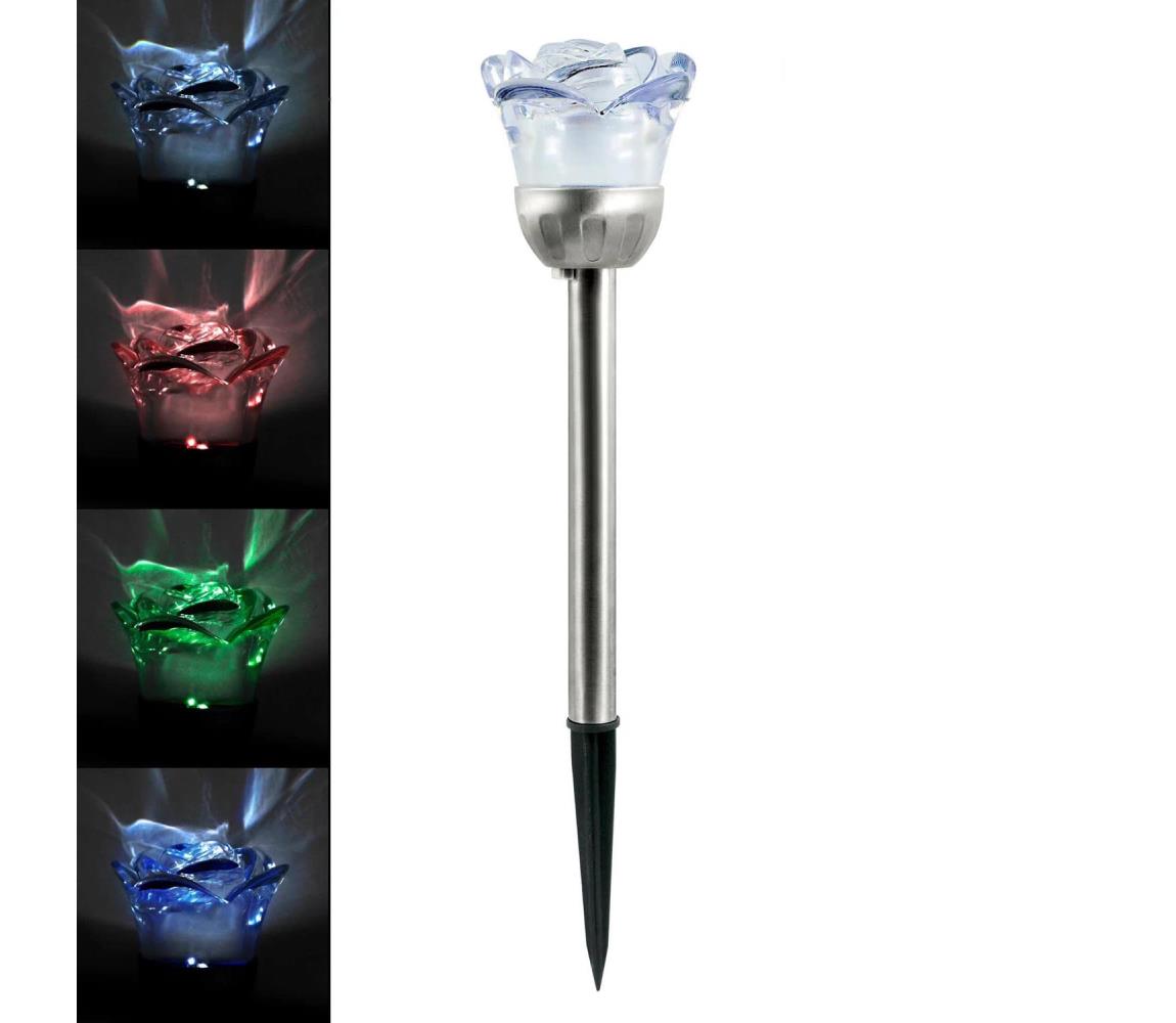 Polux LED Solární svítidlo ROSE RGB LED/1,2V IP44 SA1058
