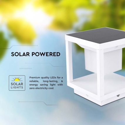 LED Solární svítidlo se senzorem LED/2W/5,5V 3000K IP65 2600 mAh bílá