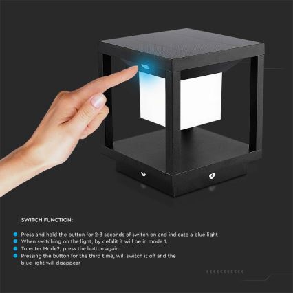 LED Solární svítidlo se senzorem LED/2W/5,5V 3000K IP65 2600 mAh černá