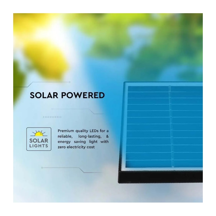 LED Solární svítidlo SPIKE LED/2W/5,5V IP65 3000K 1200 mAh