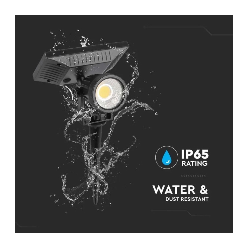 LED Solární svítidlo SPIKE LED/2W/5,5V IP65 3000K 1200 mAh