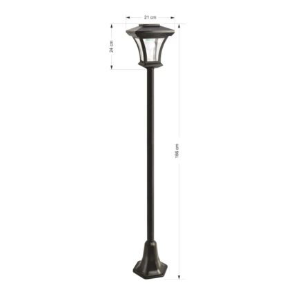 LED Solární venkovní lampa LED/1,2V 1800 mAh IP44 černá