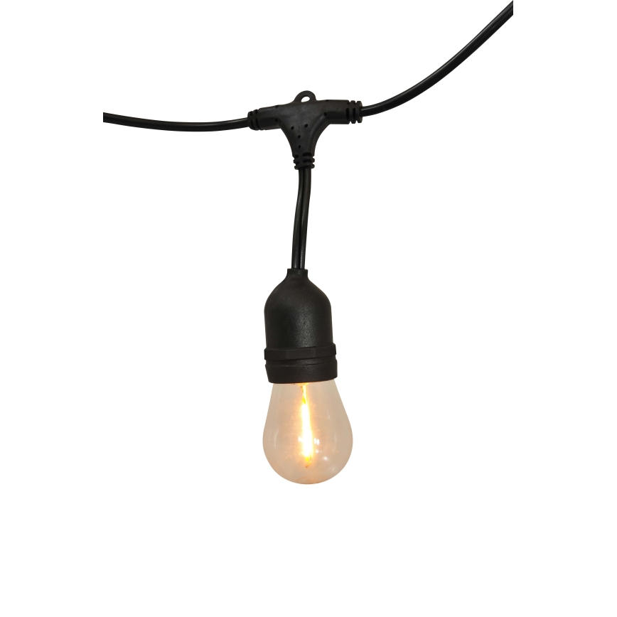 LED Stmívatelný solární venkovní řetěz PARTY 10xE27/3,7V 1800 mAh 10 m IP44 + dálkové ovládání