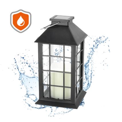 LED Solární závěsné svítidlo LED/0,02W/1,2V 1xAA 2700K IP44 200 mAh černá