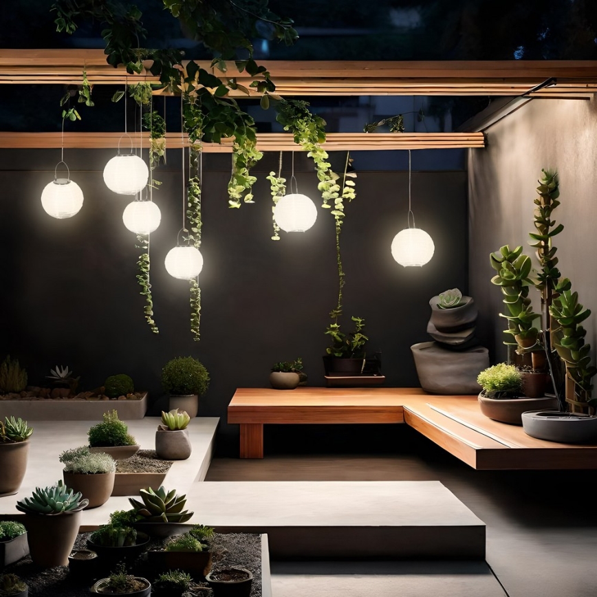 LED Solární závěsné svítidlo LED/0,02W/1,2V 3000K IP44 1xAAA 100 mAh