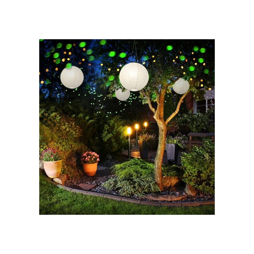 LED Solární závěsné svítidlo ORIGAMI LED/0,08W/1,2V 1xAAA 300mAh pr. 20 cm IP44