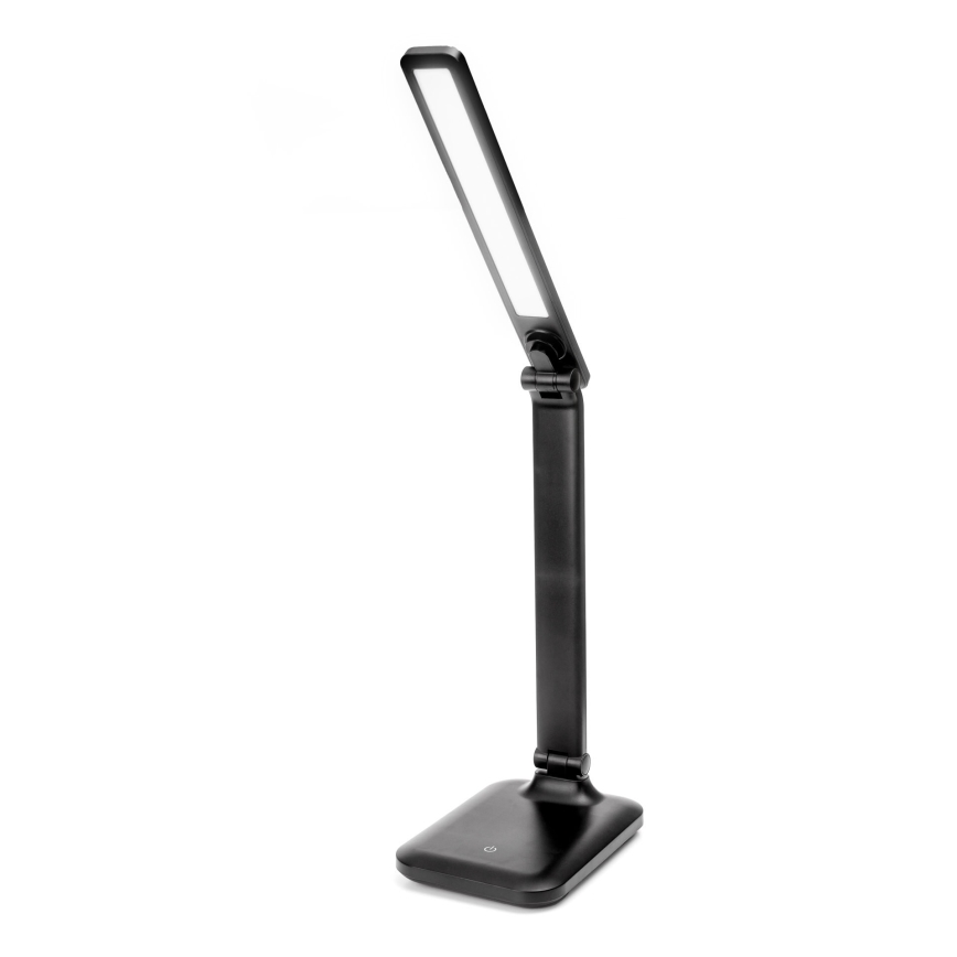 LED Stmívatelná dotyková stolní lampa s bezdrátovým nabíjením a USB portem REMUS LED/5W/230V černá