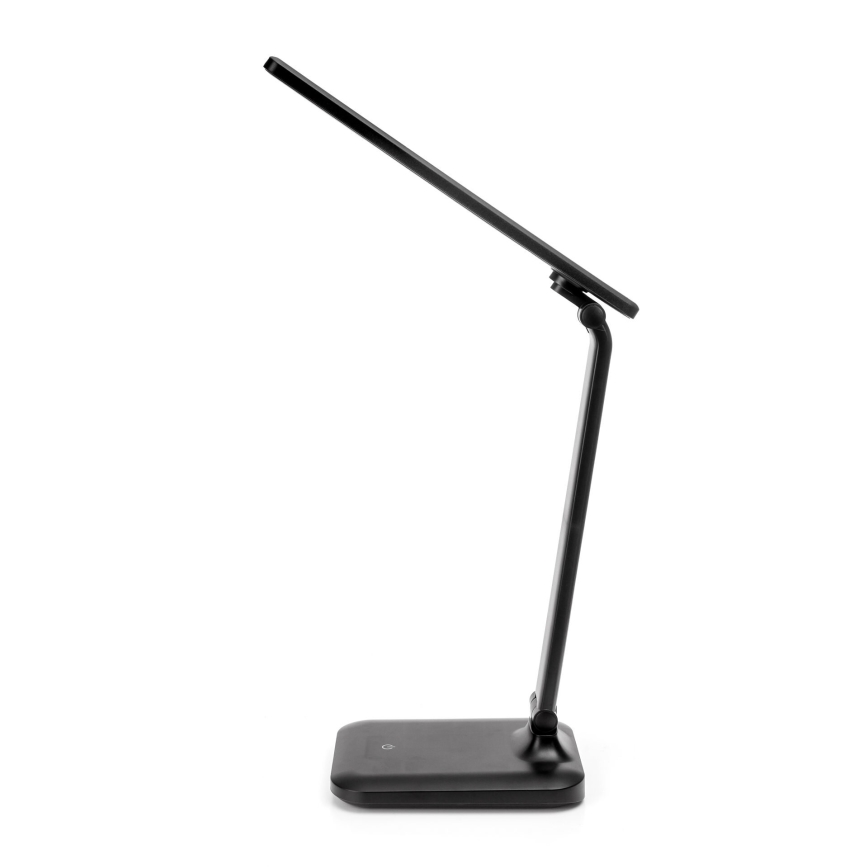 LED Stmívatelná dotyková stolní lampa s bezdrátovým nabíjením a USB portem REMUS LED/5W/230V černá