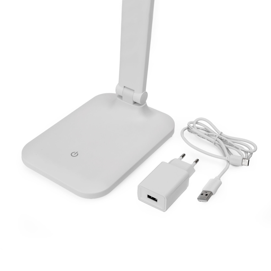 LED Stmívatelná dotyková stolní lampa s bezdrátovým nabíjením a USB portem REMUS LED/5W/230V bílá