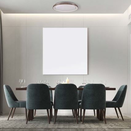 LED Stmívatelné koupelnové stropní svítidlo GRAŻYNA LED/72W/230V 3000-6000K pr. 51 cm IP44 šedá + dálkové ovládání