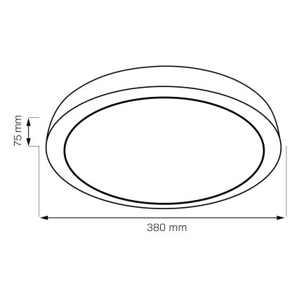 LED Stmívatelné koupelnové stropní svítidlo HALINA LED/48W/230V 3000-6000K pr. 38 cm IP44 černá + dálkové ovládání
