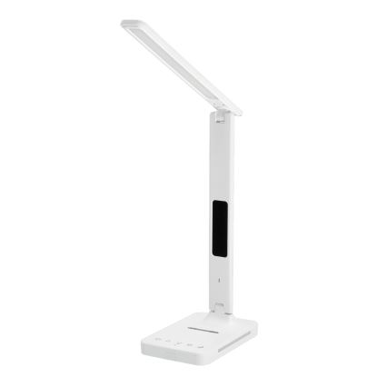 LED Stmívatelná stolní lampa s bezdrátovým nabíjením QI, displejem a USB portem LED/7W/230V 3000-6000K bílá