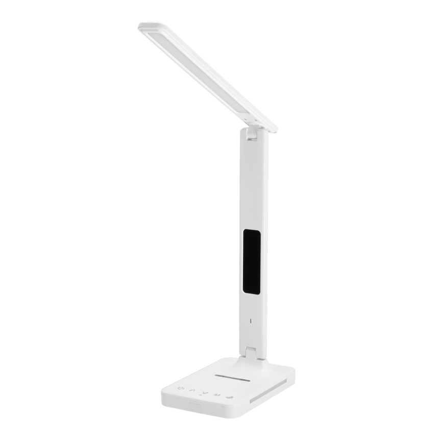 LED Stmívatelná stolní lampa s bezdrátovým nabíjením QI, displejem a USB portem LED/7W/230V 3000-6000K bílá