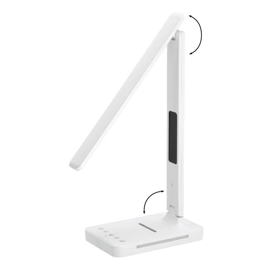 LED Stmívatelná stolní lampa s bezdrátovým nabíjením QI, displejem a USB portem LED/7W/230V 3000-6000K bílá