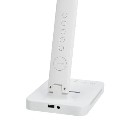 LED Stmívatelná stolní lampa s bezdrátovým nabíjením QI, displejem a USB portem LED/7W/230V 3000-6000K bílá