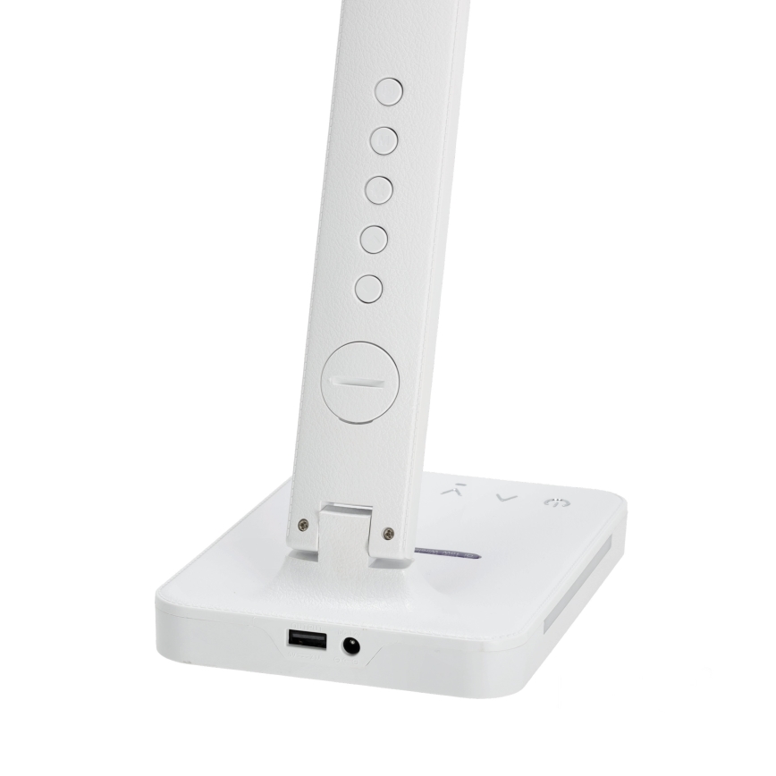 LED Stmívatelná stolní lampa s bezdrátovým nabíjením QI, displejem a USB portem LED/7W/230V 3000-6000K bílá